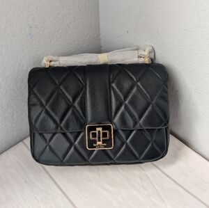 NWT Kate Spade Carey Quilted Small Leather Flap Shoulder Bag Crossbody Black